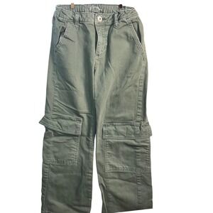 Art Class Kids Olive Green Straight Leg Cargo Pants Size 10 Elastic Waist